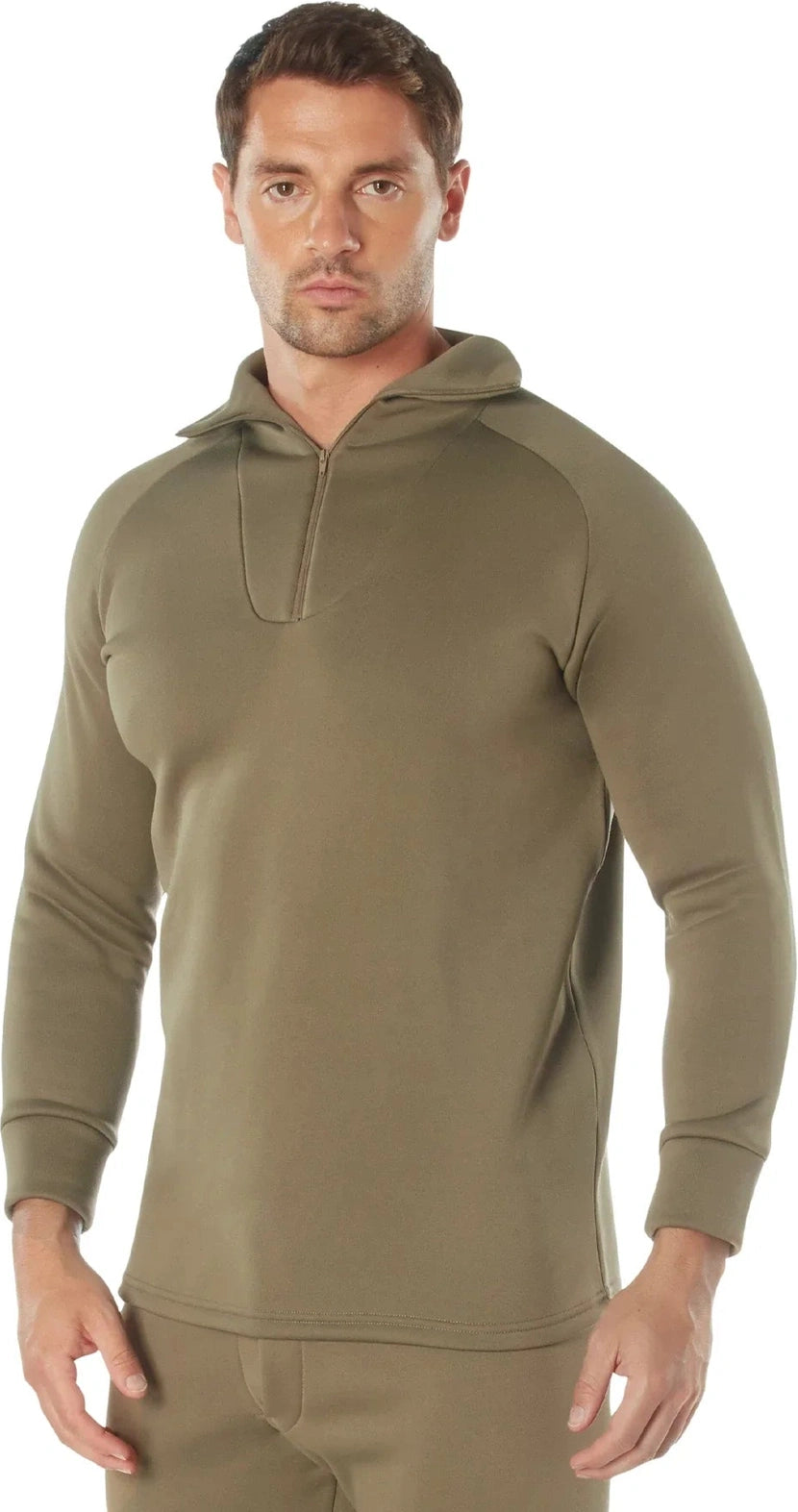 Ecwcs Poly Zip Collar Shirts - Ar 670-1 Coyote Brown / s