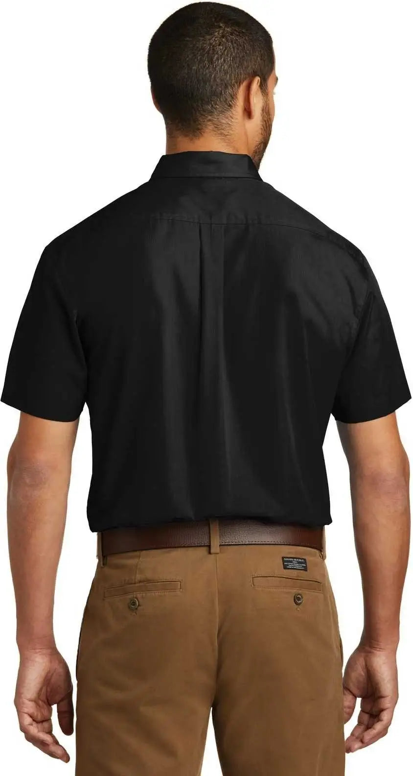 Port Authority W101 Short Sleeve Carefree Poplin Shirt - Deep Black