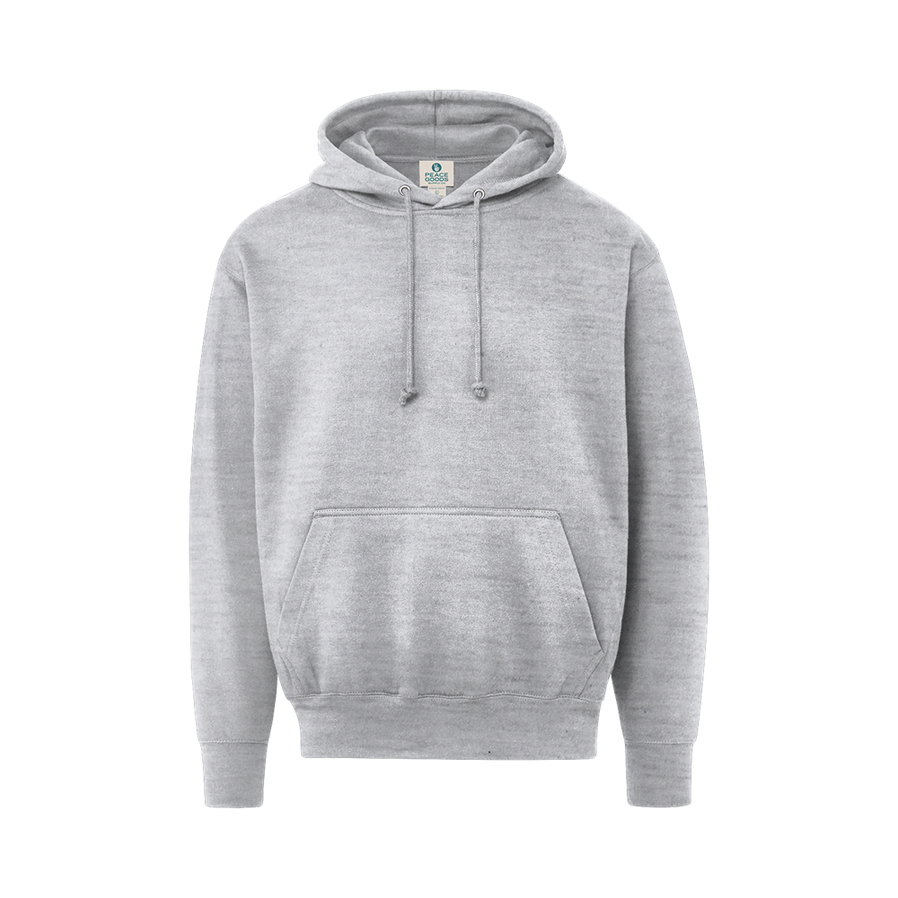 MV Sport PG3000 Peace Goods Fleece Hood - Heather Gray - Front