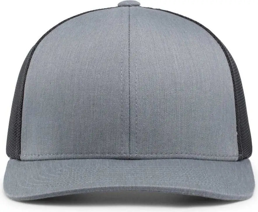 Pacific Headwear 104c Trucker Snapback Cap - Heathergrey Lightcharcoal - Gray Dark / 6 1/2’’ - 7’’