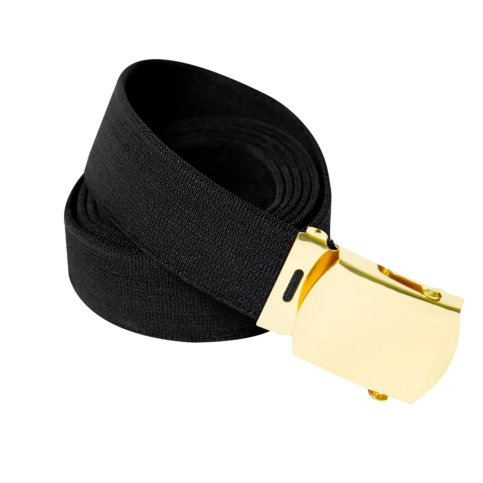 Elastic Stretch Web Belt - 54 Inches Long | Black - Gold
