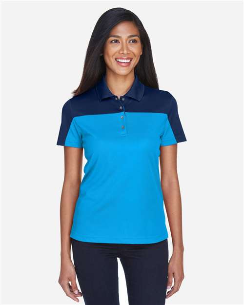 Electric Blue/ Classic Navy Women's Balance Colorblock Performance Piqué Polo - CE101W