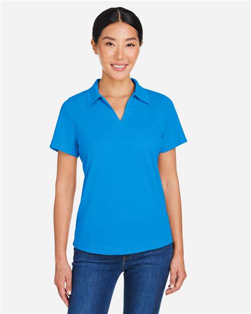 Front View of Electric Blue Women's Market Snag Protect Mesh Polo - CE104W