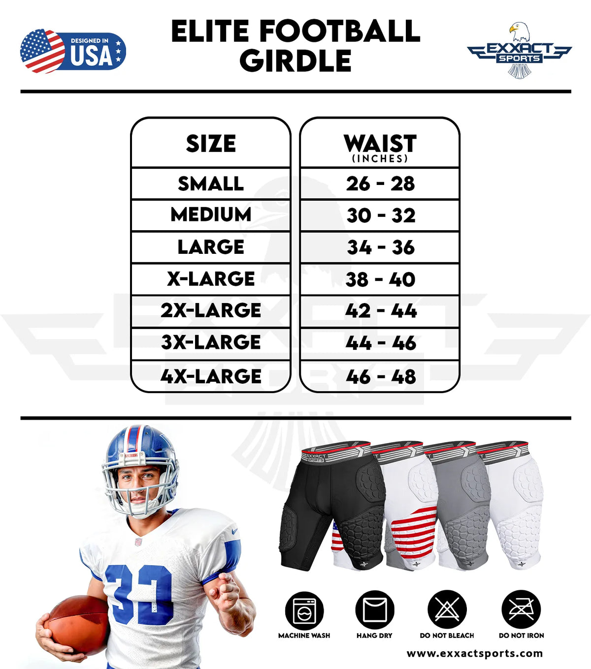 Elite 5-pad Men Football Girdle with Cup Pocket White (adult)