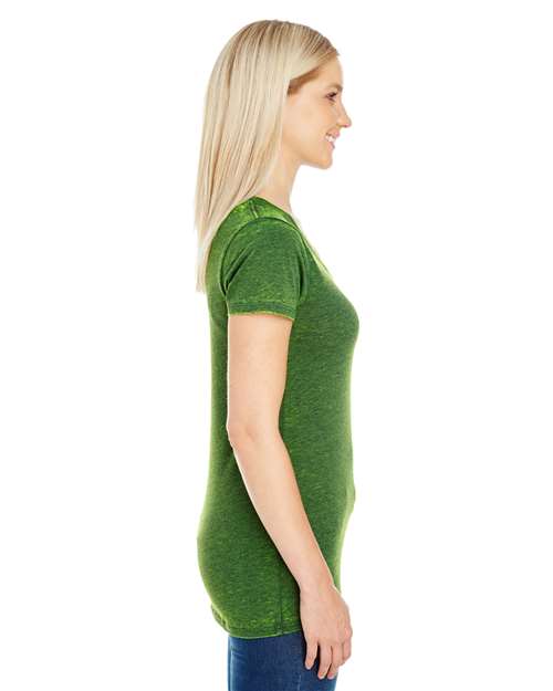 Emerald Women's Cross Dye V-Neck T-Shirt - 215B