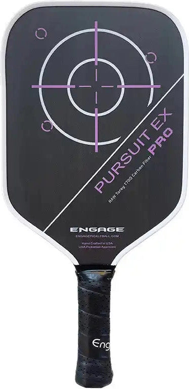 Engage Pursuit Pro Ex 6.0 Raw Carbon Fiber Lite Pickleball Paddle - Deep Magenta
