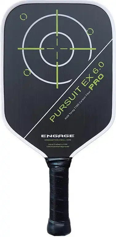 Engage Pursuit Pro Ex 6.0 Raw Carbon Fiber Pickleball Paddle - Alpine Lime
