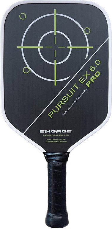 Engage Pursuit Pro Ex 6.0 Raw Carbon Fiber Pickleball Paddle - Alpine Lime