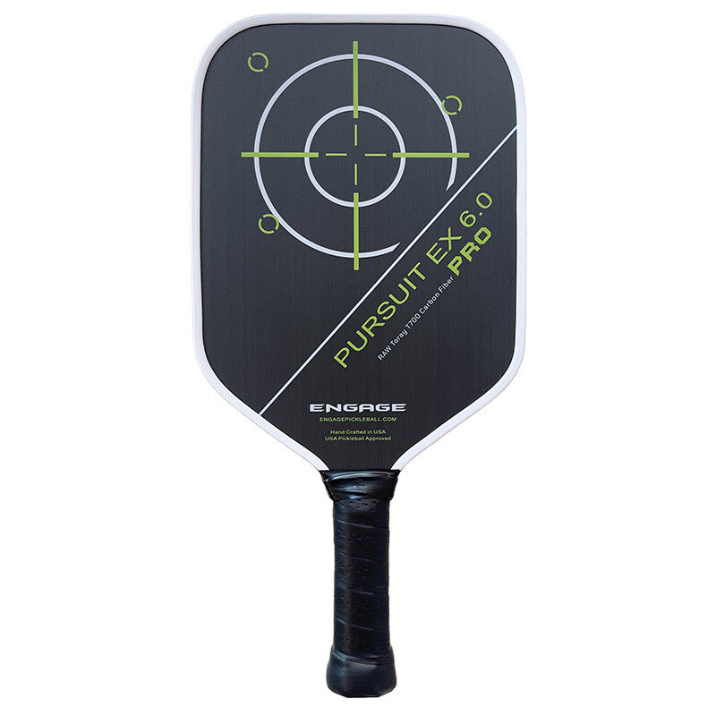 Engage Pursuit Pro EX 6.0 Raw Carbon Fiber Pickleball Paddle - Alpine Lime - HIT a Double