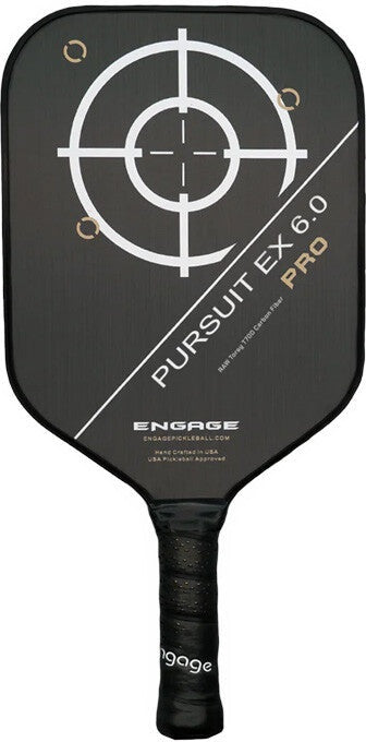 Engage Pursuit Pro Ex 6.0 Raw Carbon Fiber Pickleball Paddle - Arctic Gold