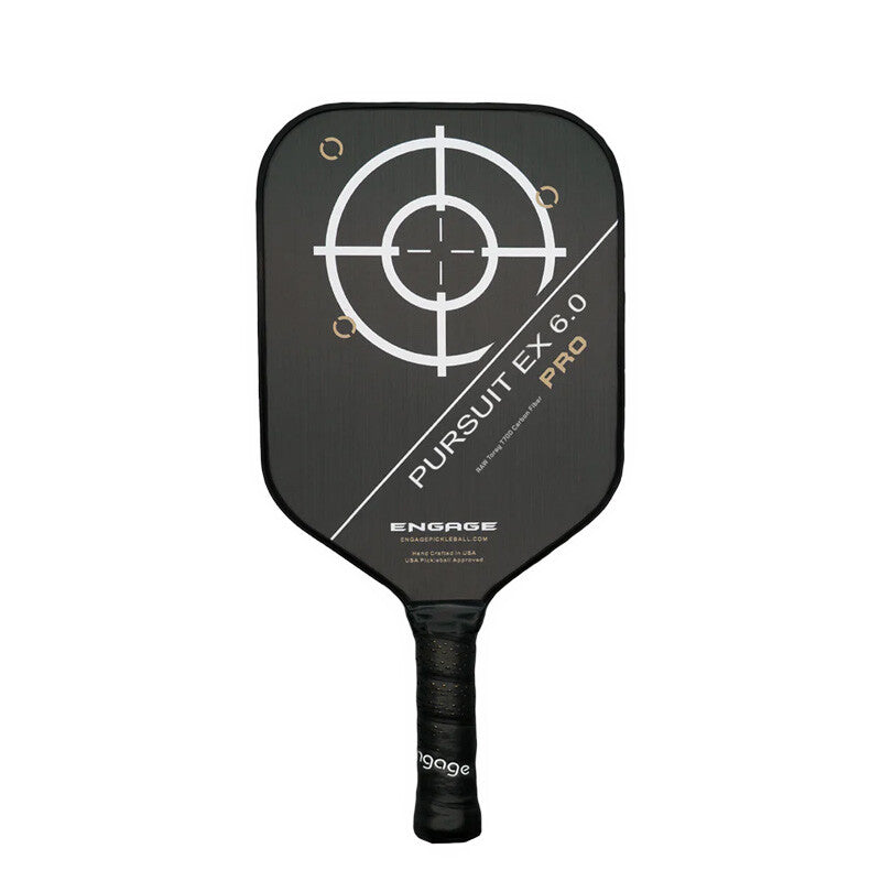 Engage Pursuit Pro EX 6.0 Raw Carbon Fiber Pickleball Paddle - Arctic Gold - HIT a Double