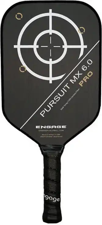 Engage Pursuit Pro Mx 6.0 Raw Carbon Fiber Lite Pickleball Paddle - Arctic Gold