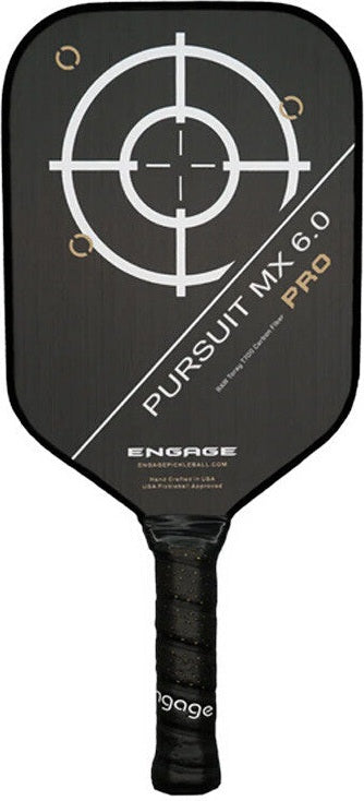 Engage Pursuit Pro Mx 6.0 Raw Carbon Fiber Lite Pickleball Paddle - Arctic Gold
