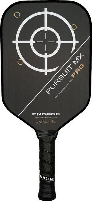 Engage Pursuit Pro Mx Raw Carbon Fiber Lite Pickleball Paddle - Arctic Gold