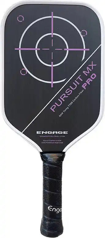 Engage Pursuit Pro Mx Raw Carbon Fiber Lite Pickleball Paddle - Deep Magenta