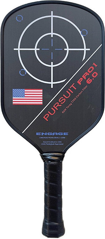 Engage Pursuit Pro1 Elongated 6.0 Pickleball Paddle - Red White Blue - HIT a Double
