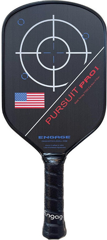 Engage Pursuit Pro1 Elongated Pickleball Paddle - Red White Blue - HIT a Double