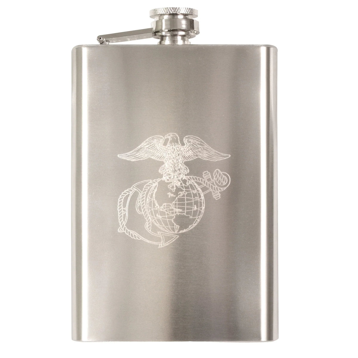 Engraved Usmc Stainless Steel Flask