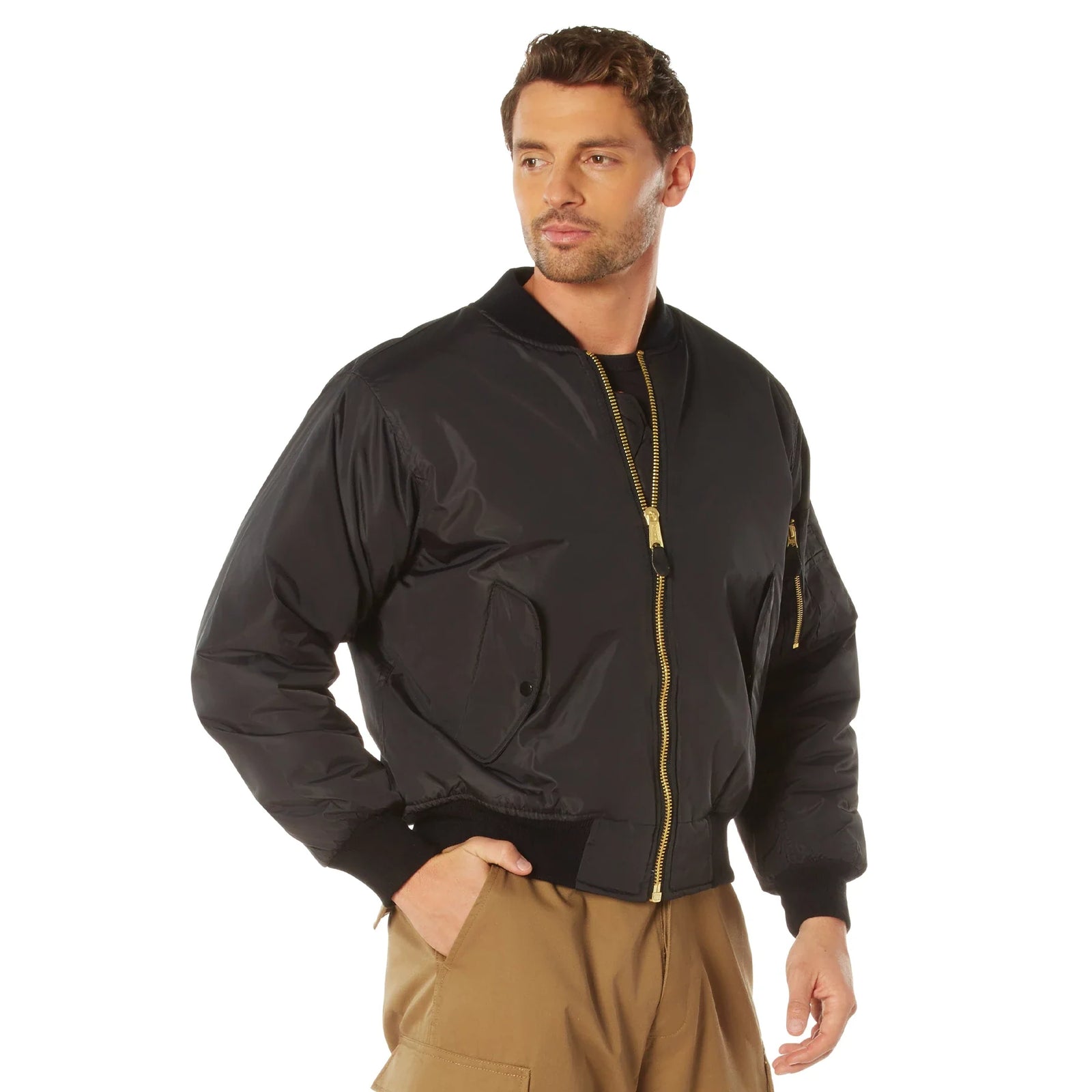 Enhanced Nylon Ma-1 Flight Jacket - Black / Xs
