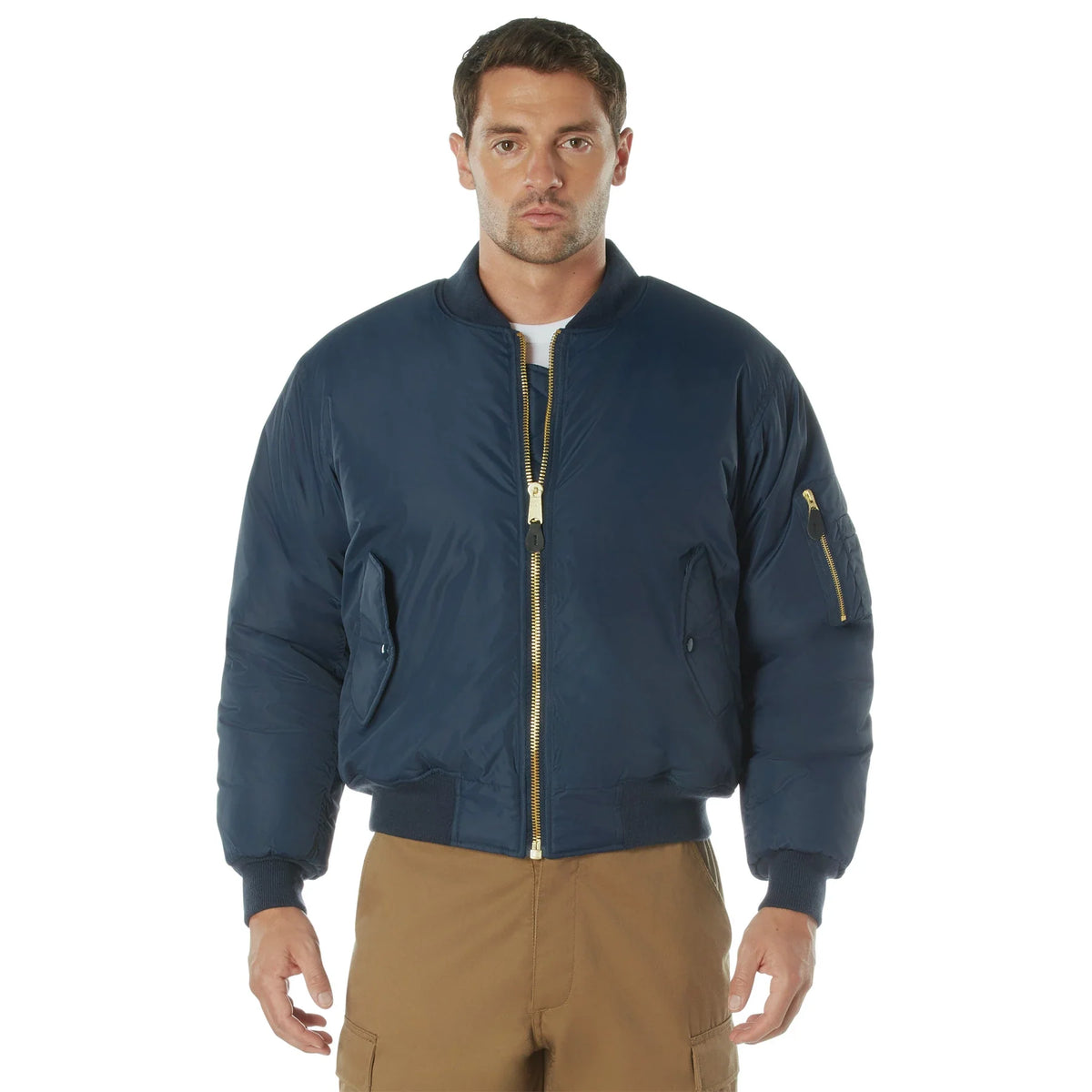 Enhanced Nylon Ma-1 Flight Jacket - Navy Blue / s