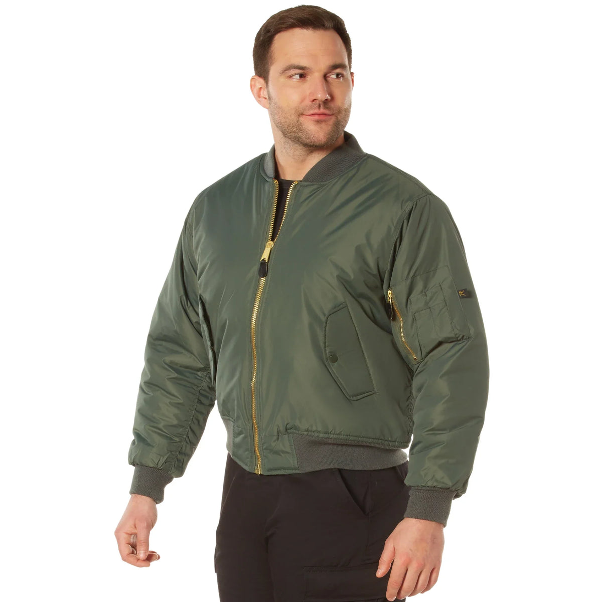 Enhanced Nylon Ma-1 Flight Jacket - Sage Green / Xs