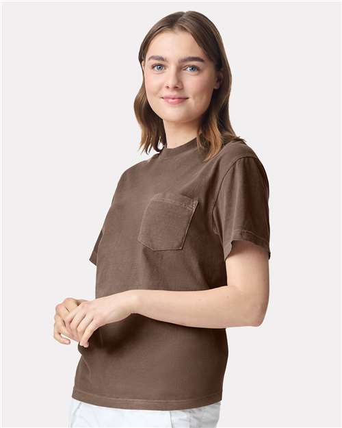 Espresso Garment-Dyed Heavyweight Pocket T-Shirt - 6030