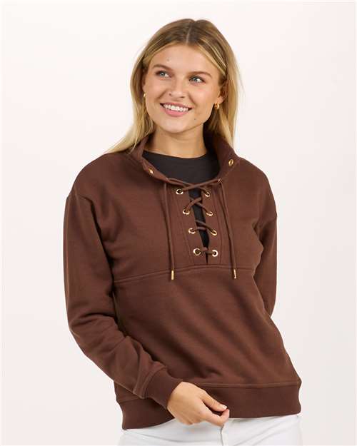 Espresso Women&#39;s Lace Up Pullover - BW5401