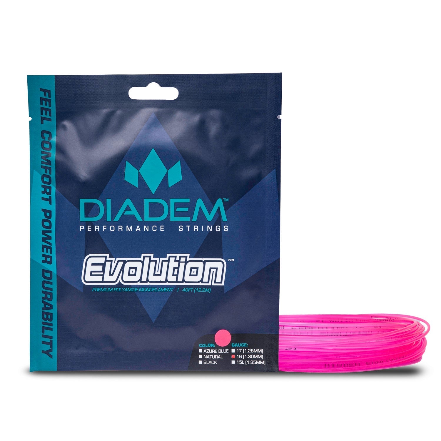 Evolution Tennis Racket Strings - 16 (1.30mm) / Pink
