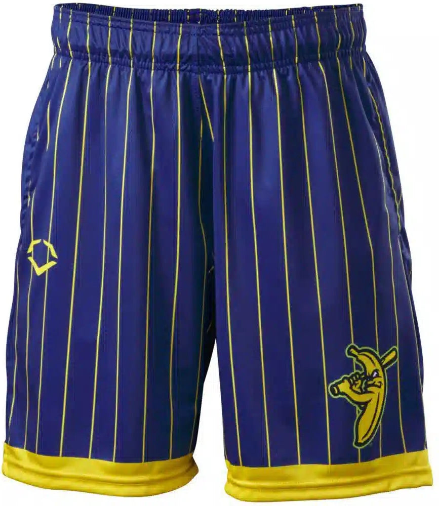 Evoshield Adult Savana Bananas Pinstrip Shorts Wb6052101 - Navy Yellow