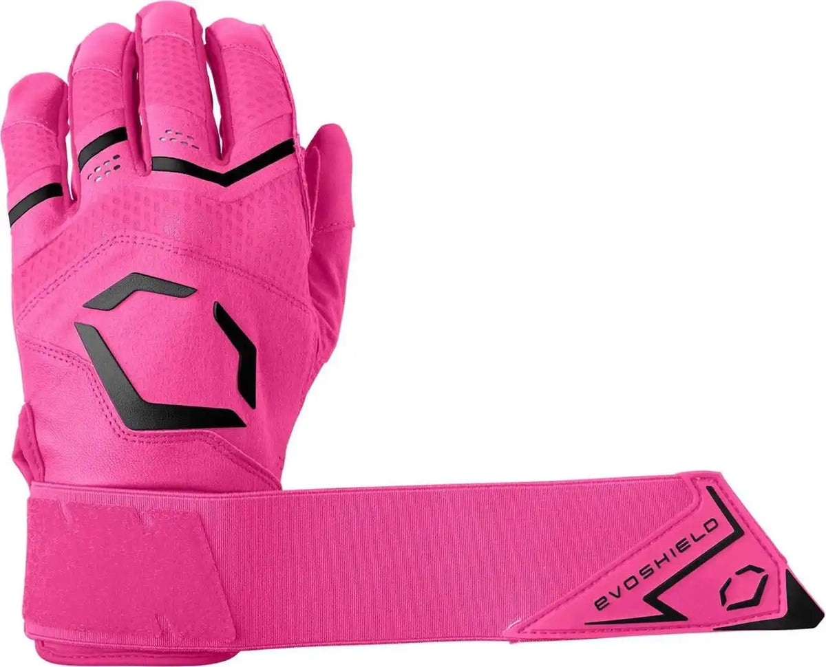 Evoshield Carbyne Youth Batting Glove with Strap - Hot Pink