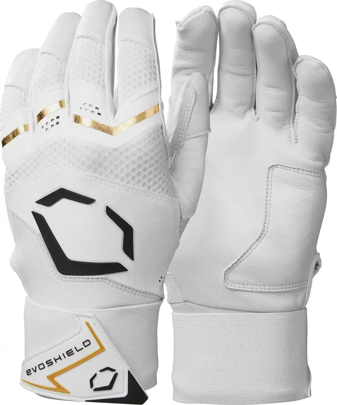 Evoshield Carbyne Youth Batting Glove with Strap - Team White