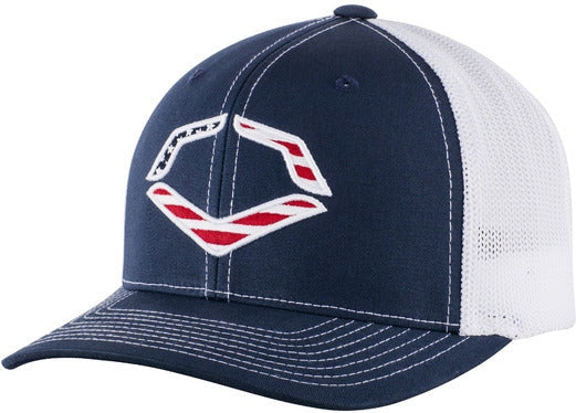 Evoshield Flexfit Usa Evo Logo Tucker Cap Wtv5320nw - Navy White
