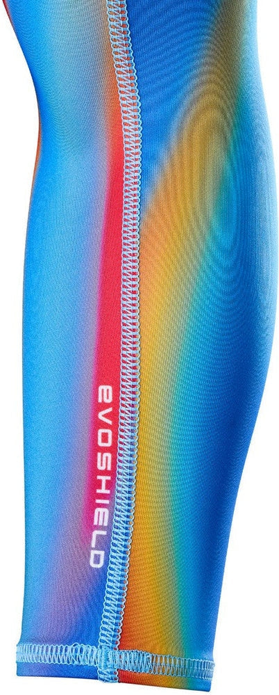 Evoshield Heatmap Hot Youth Arm Sleeve - Columbia Blue Orange
