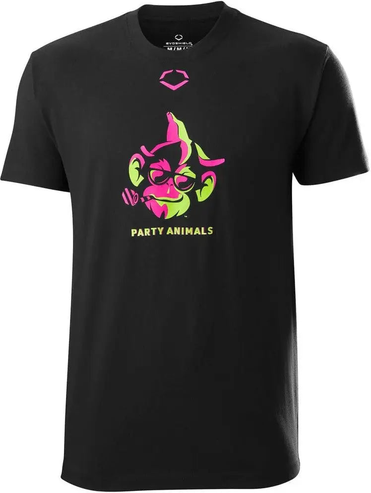 Evoshield Party Animals Monkey Youth Cotton Tee - Black