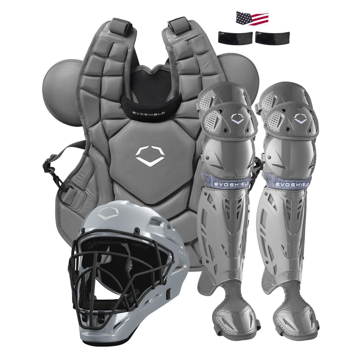 Evoshield Srz-1 Baseball Catcher’s Intermediate Gear Kit Wbr00028002 - Road Gray