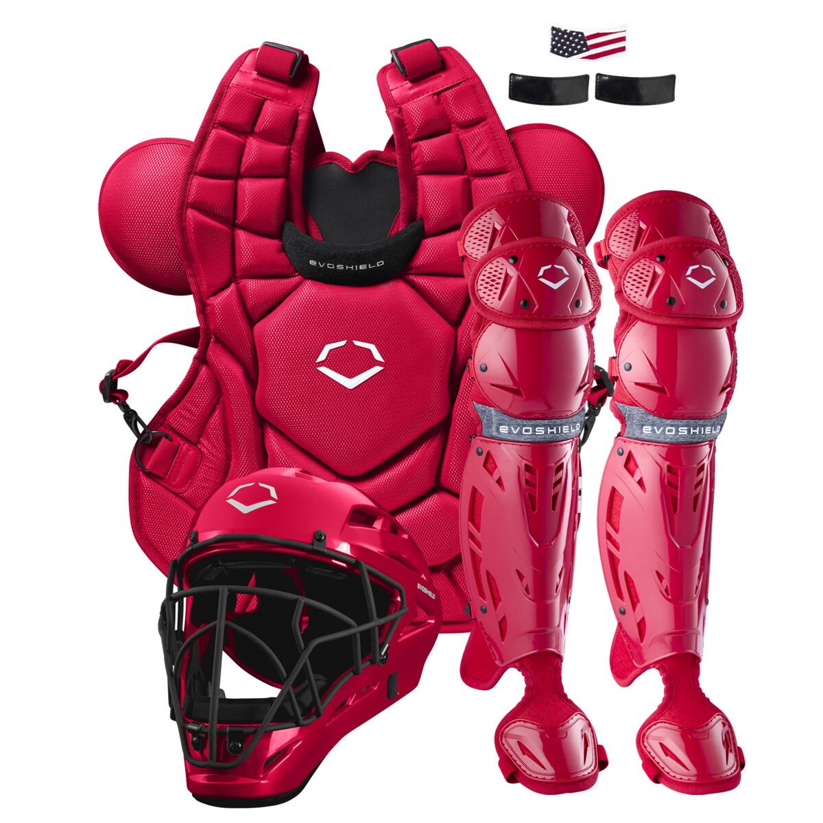 Evoshield Srz-1 Baseball Catcher’s Intermediate Gear Kit Wbr00028005 - Scarlet - Red