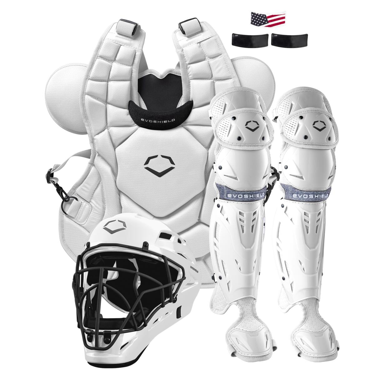Evoshield Srz-1 Baseball Catcher’s Intermediate Gear Kit Wbr00028006 - White