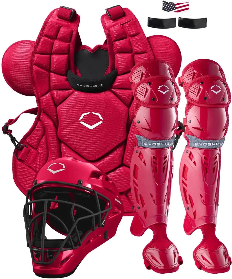 Evoshield Srz-1 Intermediate Baseball Catcher’s Gear Kit Wbr00028005int - Red
