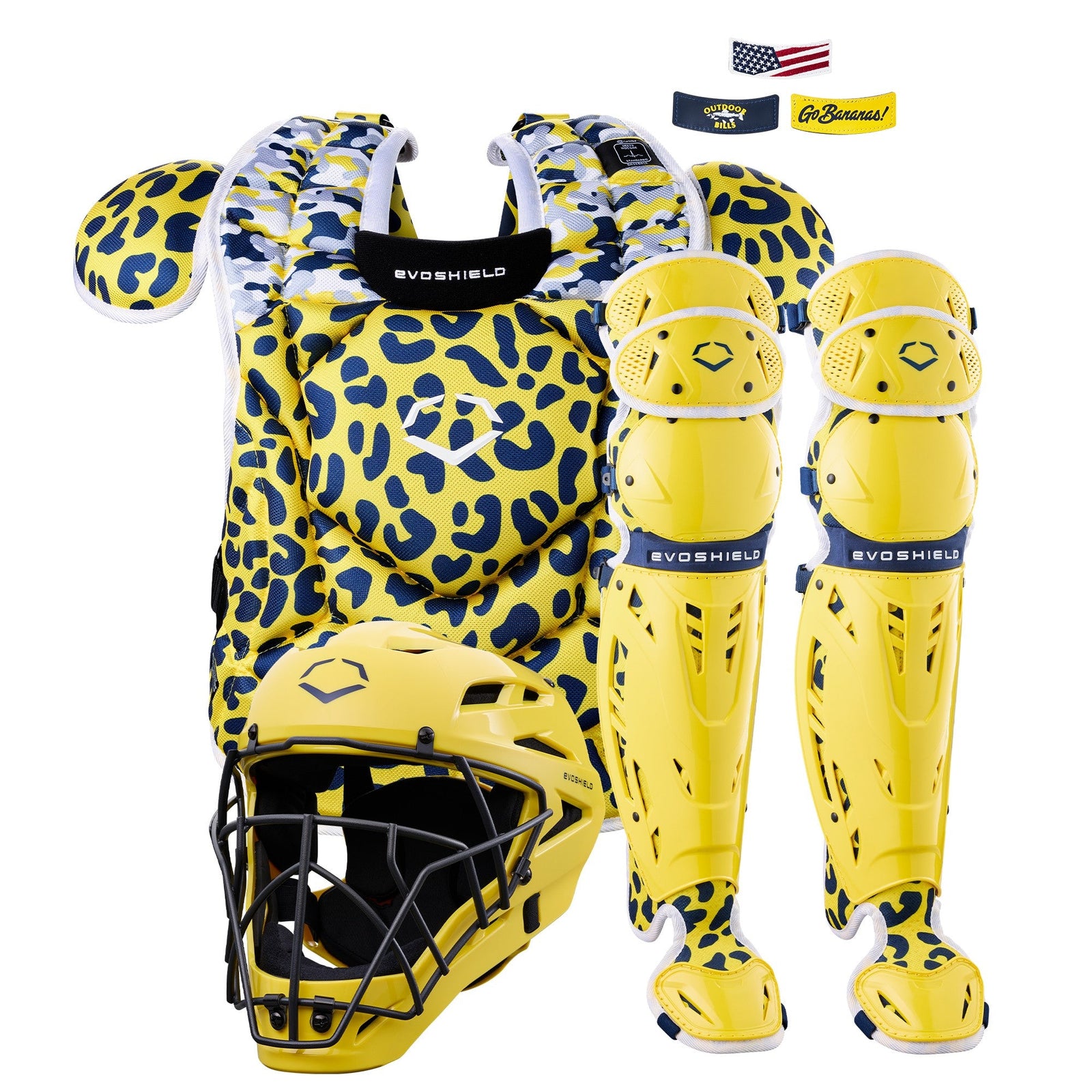 Evoshield Srz-1 Intermediate Baseball Catcher’s Gear Kit Wbr00116001int - Yellow Navy