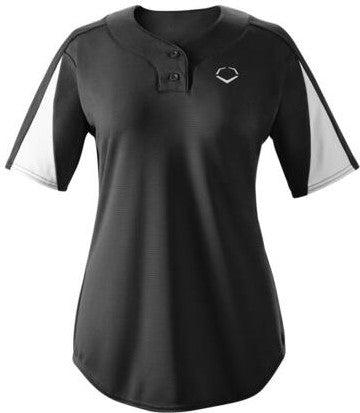 Evoshield Women’s E601 2-button Placket Pullover Jersey Wtv4610bl - Black