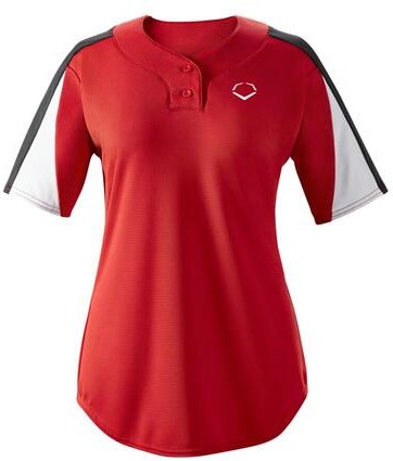 Evoshield Women’s E601 2-button Placket Pullover Jersey Wtv4610sc - Scarlet