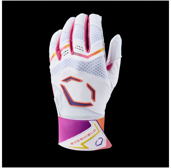 Evoshield X-srz Gradient Carbyne Adult Batting Gloves with Strap Wbr00047001 - Team White Orange Purple