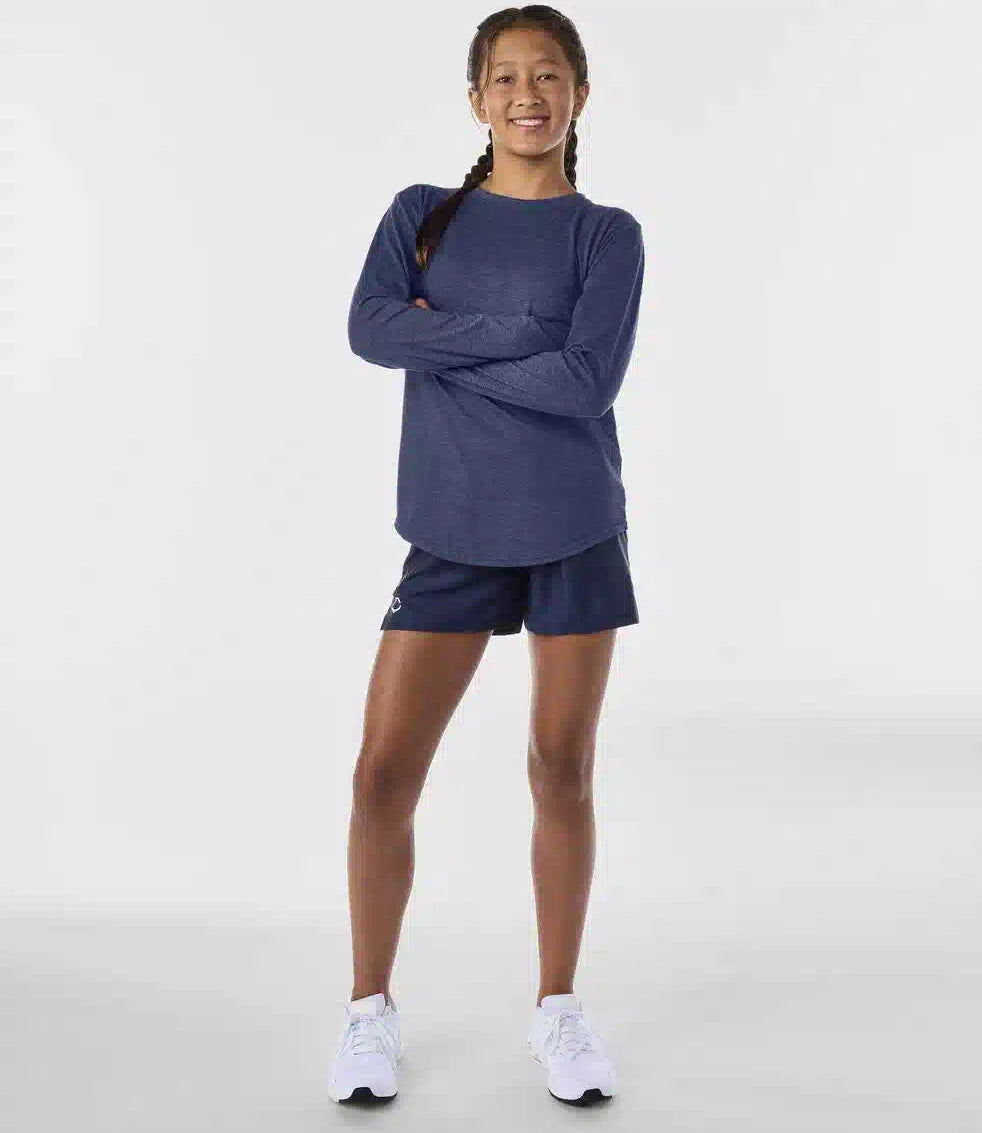 Evoshield Youth Essential Long Sleeve Tee Wb6078103 - Navy Heather
