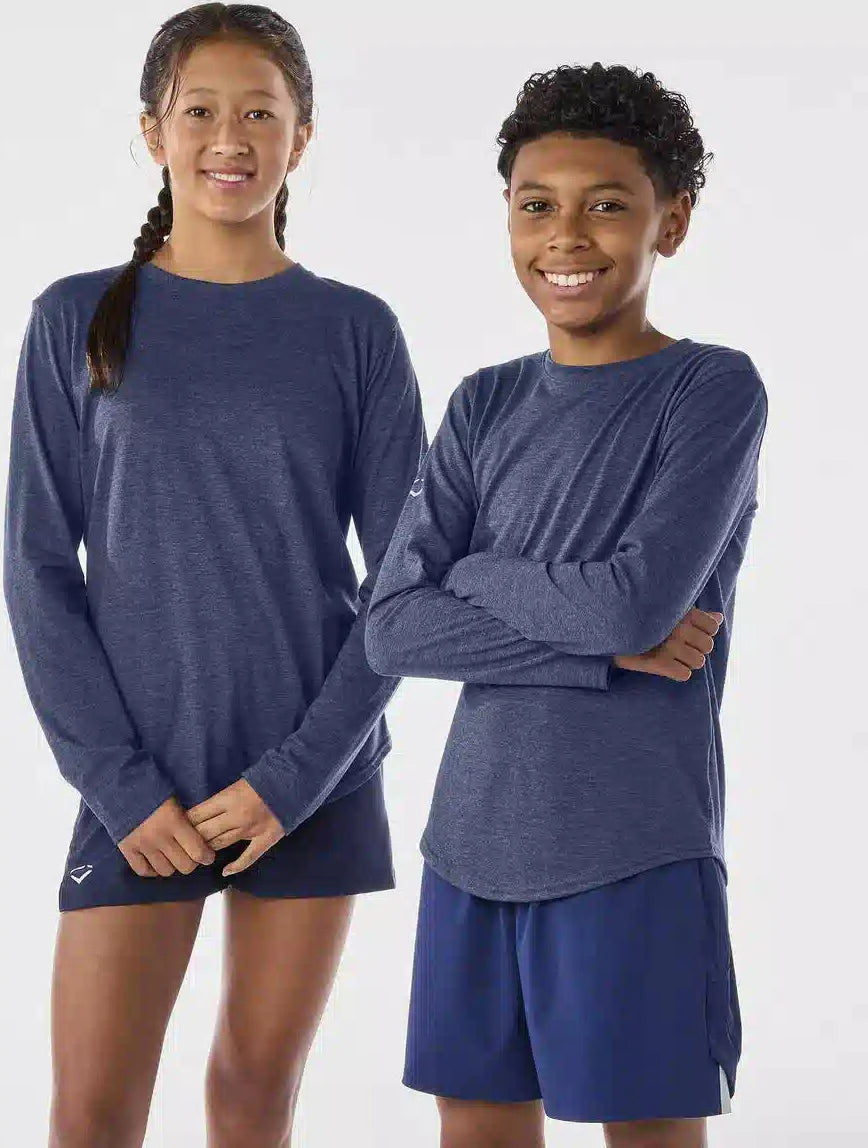 Evoshield Youth Essential Long Sleeve Tee Wb6078103 - Navy Heather