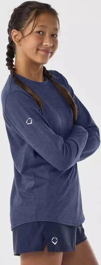 Evoshield Youth Essential Long Sleeve Tee Wb6078103 - Navy Heather