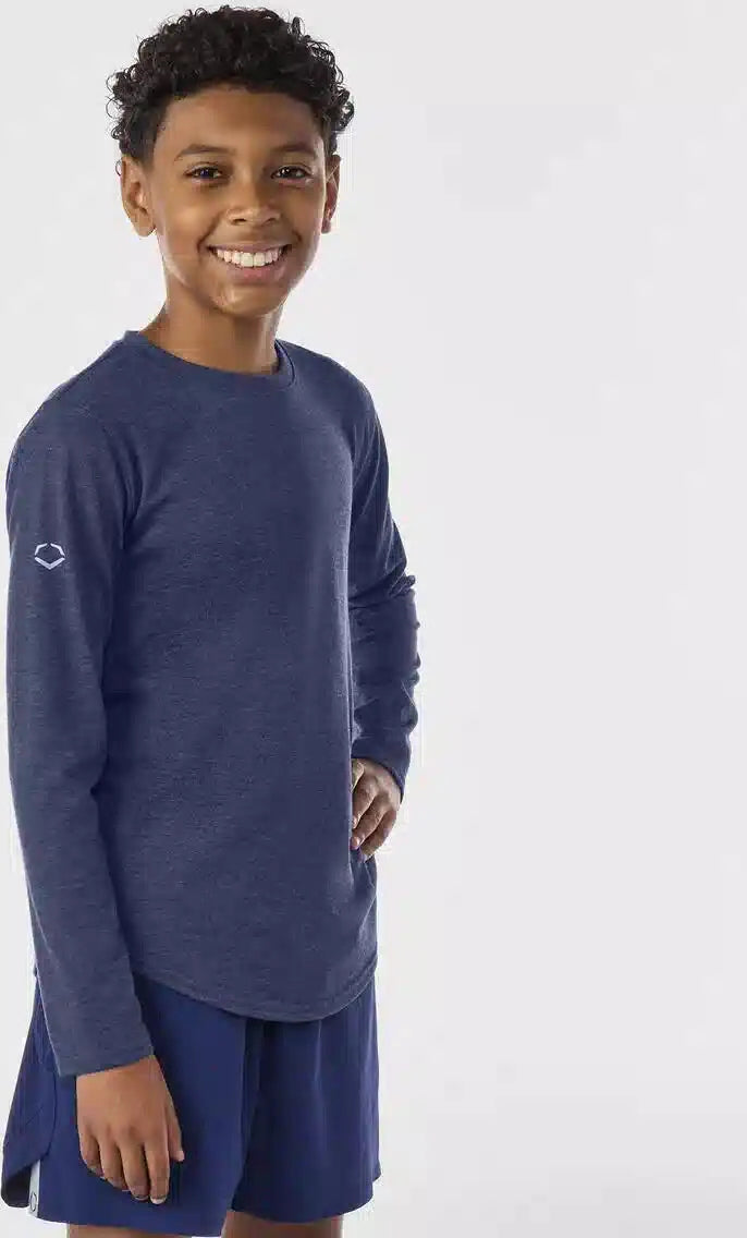 Evoshield Youth Essential Long Sleeve Tee Wb6078103 - Navy Heather