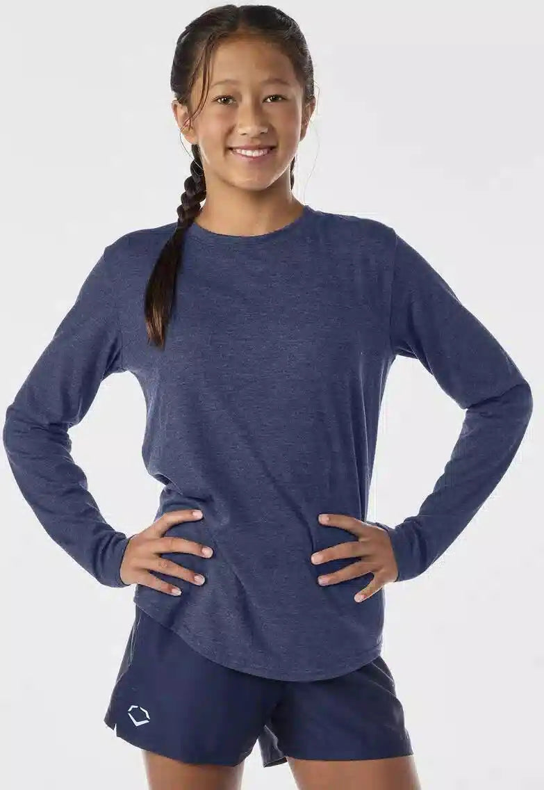 Evoshield Youth Essential Long Sleeve Tee Wb6078103 - Navy Heather