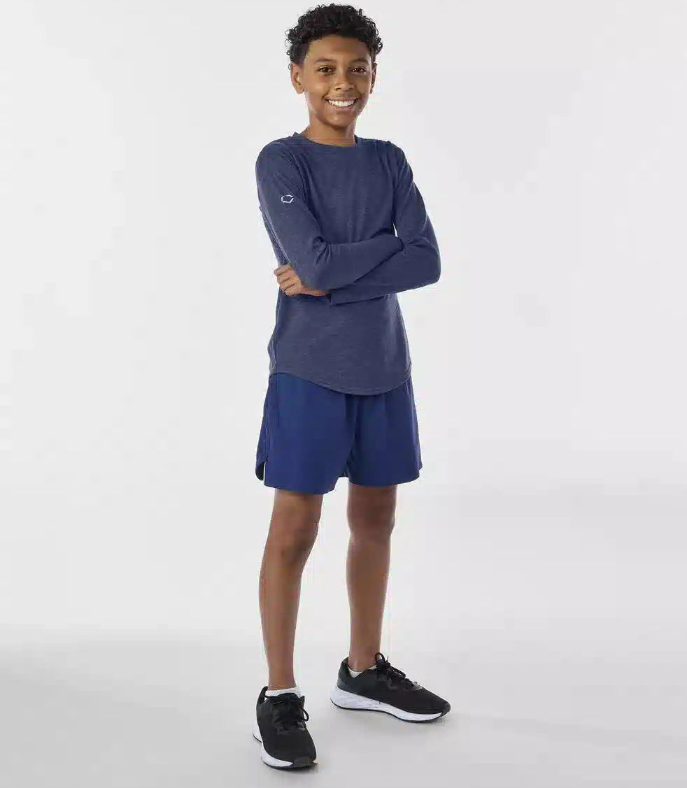 Evoshield Youth Essential Long Sleeve Tee Wb6078103 - Navy Heather