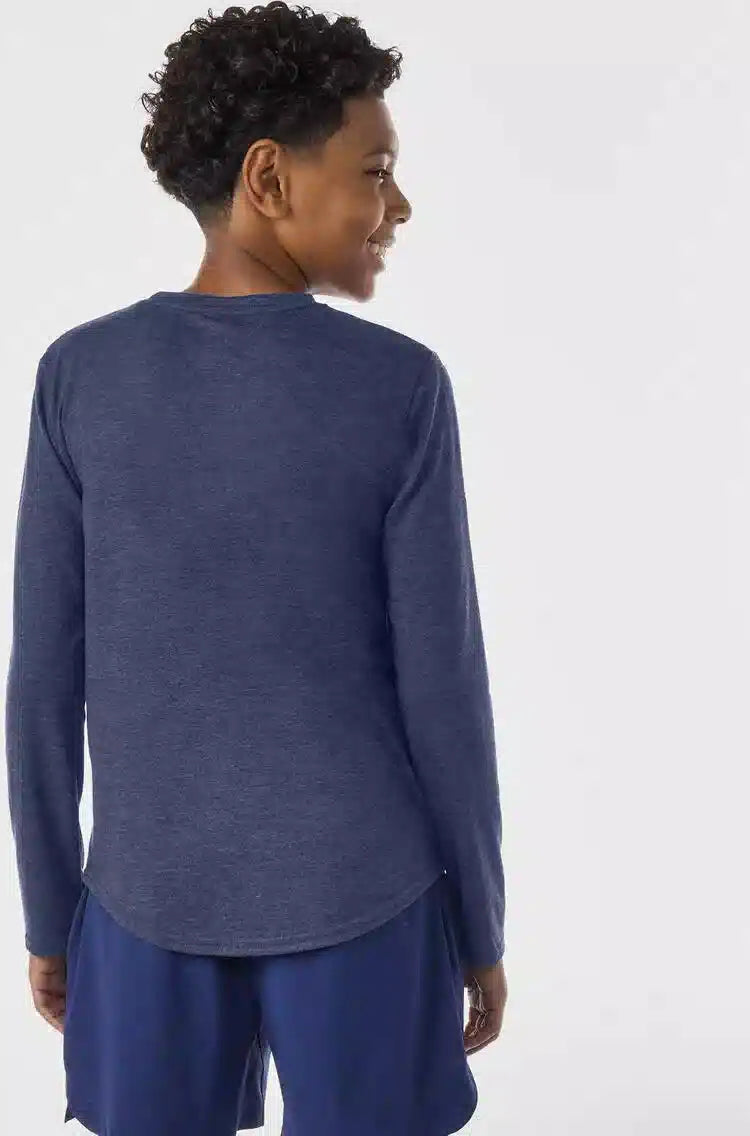 Evoshield Youth Essential Long Sleeve Tee Wb6078103 - Navy Heather