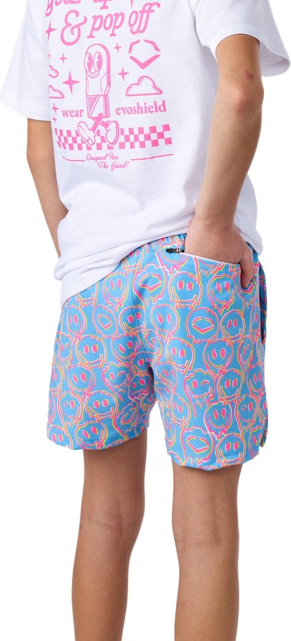 Evoshield Youth Happy Melt Victory Blue Woven Shorts